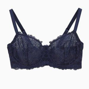 Navy Lace Balconette Bra